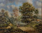 Barend Cornelis Koekkoek Walk in the woods oil painting on canvas